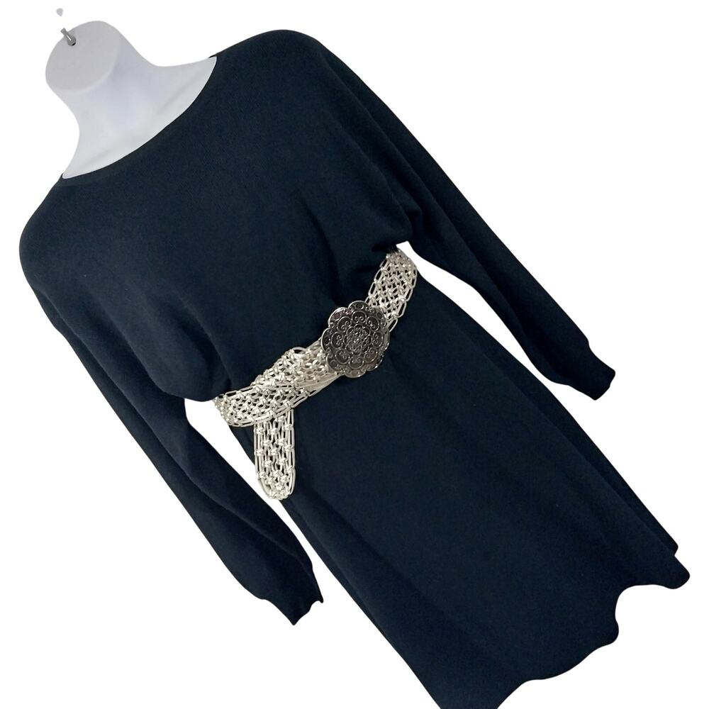 NWOT! LANE BRYANT! LUXE BLACK RIBBED KNIT, BELTED WAIST, SWEATER DRESS! SZ 18/20